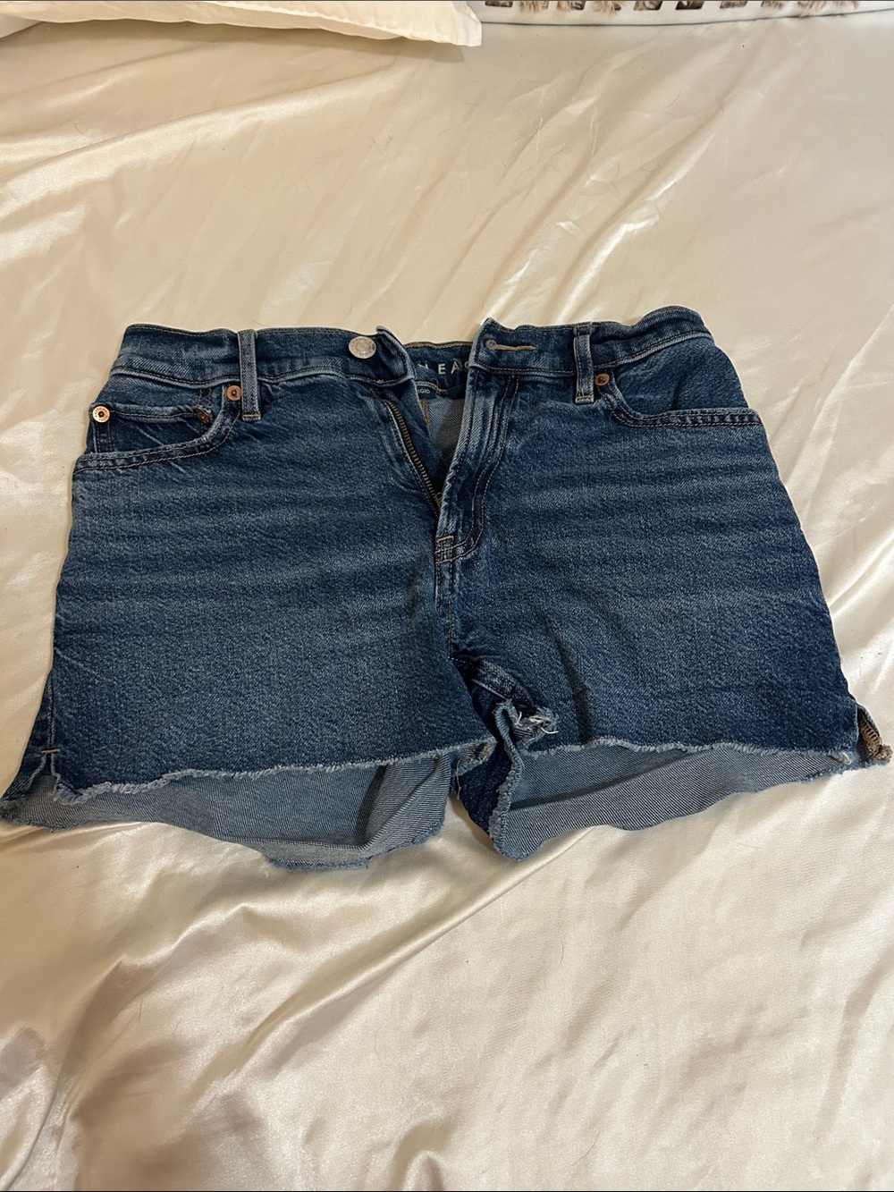 American Eagle Dark Blue Denim Cutoff Shorts